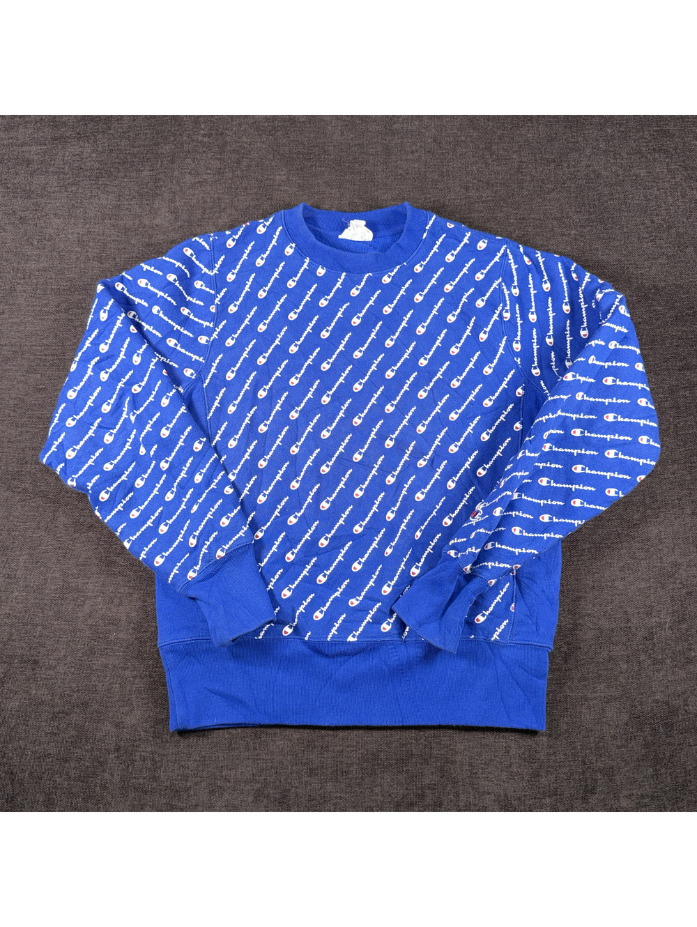 Champion Reverse Weave Small Blue Crewneck Sweatshirt